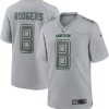 Nike Men's New York Jets Aaron Rodgers #8 Atmosphere Grey Game Jersey